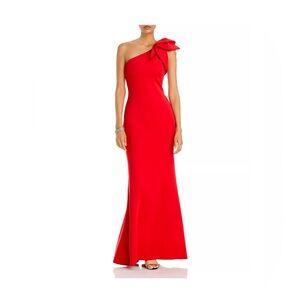 Daisy Long Scuba Crepe One Shoulder Dress